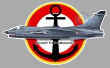 AUTOCOLLANT AVION VOUGHT F-8P CRUSADER AERONAVALE COCARDE FRANCE MARINE AV122