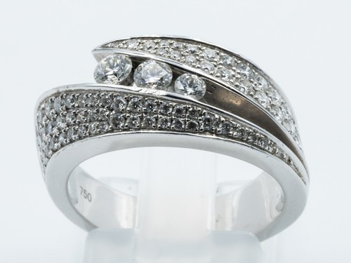 Bague blanc 18k signée - bague,