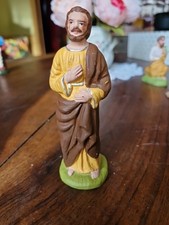 Santon Ancien Saint Joseph Argile Signé MARINACCI Greoux 12cm