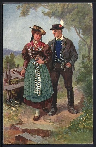 Carte postale costume