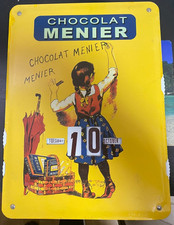 CHOCOLAT MENIER TOLE  FONTION CALENDRIER PETITE FILLE MENIER DE  FIRMIN BOUISSET