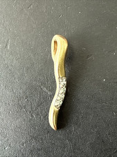 Ancien Pendentif Médaille Plaquer Or Breloque Art Déco nouveau corne zirconium 