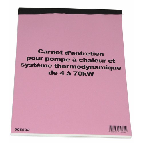 Carnet entretien pompe - carnet, à