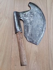 Outils anciens - Belle hache à bûcher de sabotier avec marque