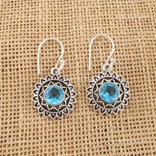 Rond Naturel Topaze Bleu