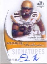 derrick morgan rookie rc auto autograph georgia ga tech titans college #/599