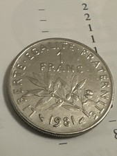 ?? Pièce de 1 Franc Semeuse 1981 – RARE tirage (50 511 ex.)