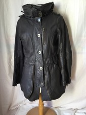 Veste cuir IKKS taupe taille