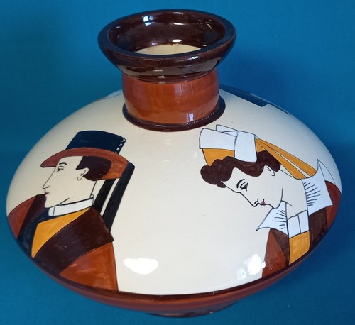 Important vase toupie - vase, faience
