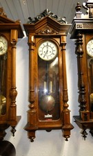 59272 Gustav Becker Wiener Regulator-Jugendstil-Nussbaum-Sekundenzeig-115cm Haut