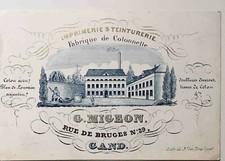Carte Porcelaine IMPRIMERIE ET TEINTURERIE G. Migeon Lith. de J. Van Brée GAND