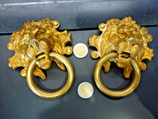 superbe paire d'appliques aux lions,bronze doré XIXème,H13cm,P 500g