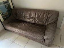 canapé cuir convertible Gris Marque Steiner