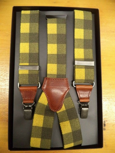 Bretella tartan jaune noir - bretella,