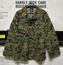 GENUINE USMC MCCUU MARPAT WOODLAND BLOUSE JACKET PATCHED SUPER EX !! SMALL SHORT