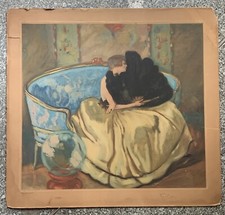 Gravure Aquatinte Femme Art Déco Fauteuil Jean Gabriel Domergue (1889-1962)
