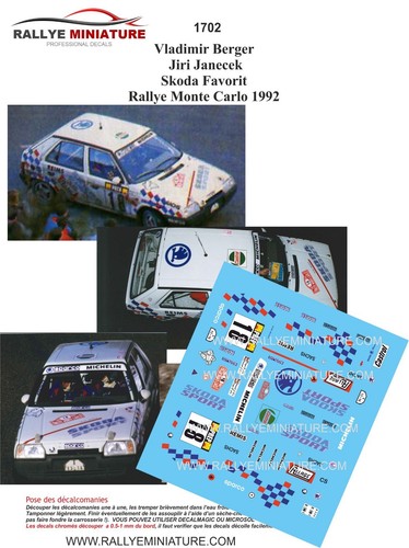 Decals ref 1702 skoda - 1/43,