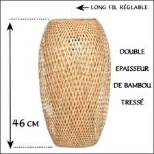 LAMPE NEUVE EN BAMBOU TRESSÉ
