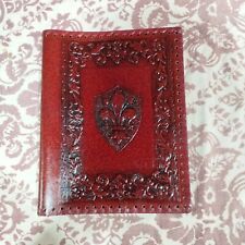 ancienne liseuse en cuir avec marque page en cuir