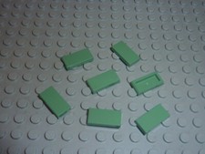 7 x LEGO SandGreen tile 1x2 ref 3069b / Set 7194/3450
