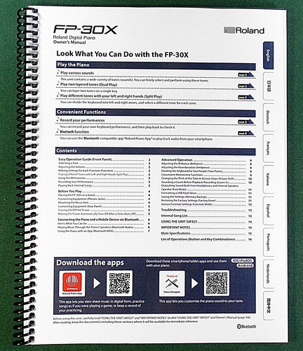 Roland 30x owner s - fp-30x, owner's