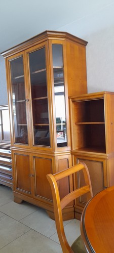 Vitrine éclairée merisier - vitrine,