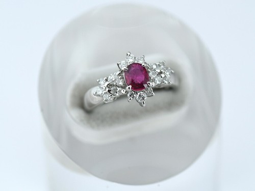 Bague diamant rubis pt900 - bague,