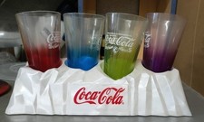 presentoir coca cola pour verre ou autre + 4 verres