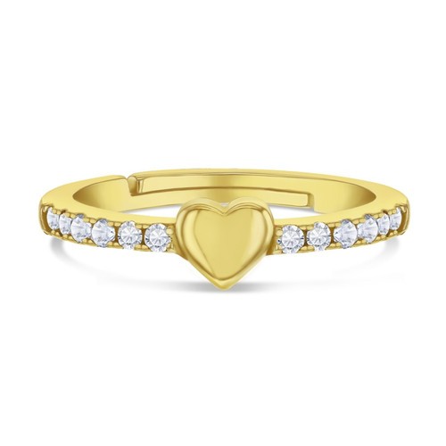 Bague ornée cœurs cz - bague, de