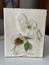 CPA BONNET SAINTE CATHERINE BLANC ROSE CRPON BLANC ET DOREE ETOILE DOREE