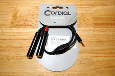 CABLE AUDIO Y CORDIAL CFY 0.3 WGG MINI JACK MALE 3,5 mm - 2 JACK FEMELLE 6,35 mm