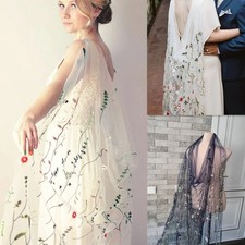 Cape de mariage drapée cape de mariée fleurs sauvages dentelle florale jardin secret