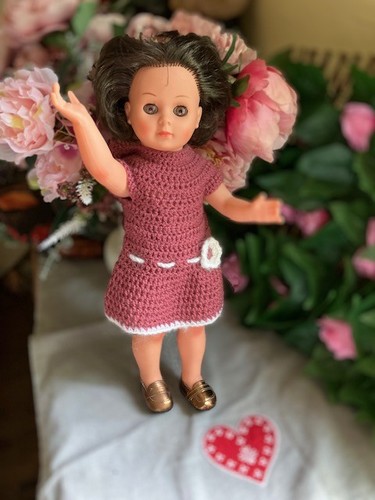 Robe rose tricote mains - robe,
