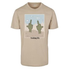 Mister Tee Fucking Vie T-Shirt Sable Cactus Désert 0-Bock Col Rond Manches