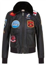 Veste En Cuir Bomber A2 Avec
