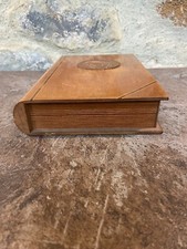 Ancienne Boite Coffret Livre En Bois Trompe L Oeil Vintage