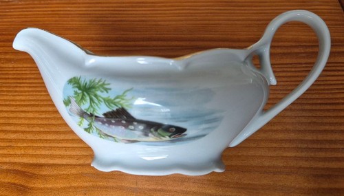 Saucière poissons porcelaine - saucière,