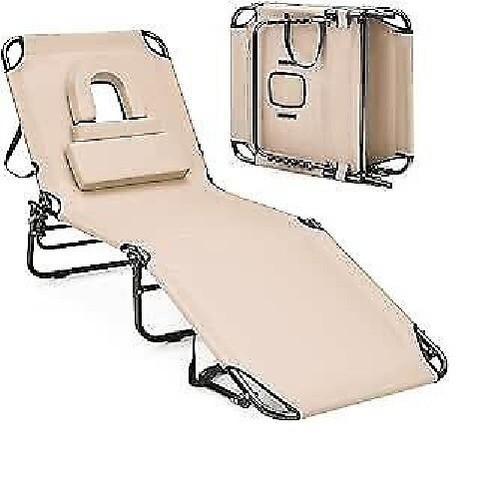 Chaise longue pliante - pliante, tissu