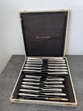 Ancien Coffret 24 Pièces Couteaux Table Et Fromage Christofle Versailles