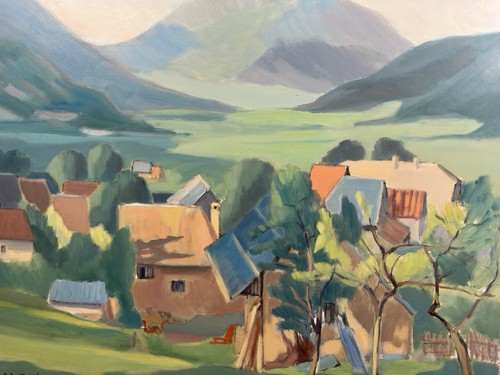 Huile sur panneau xxe signée - panneau,