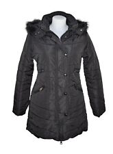 Doudoune / Manteau noir col fourré,taille S
