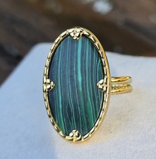 Bague femme pierre malachite