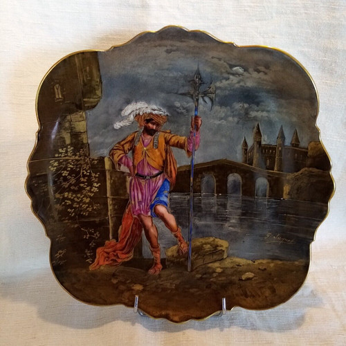 Limoges plat tableau - plat-tableau,, soldat