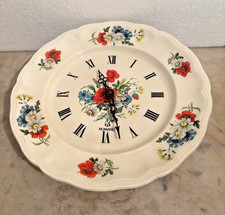 pendule ASSIETTE  FAIENCE SARREGUEMINES LUNEVILLE DECOR fleurs des champs
