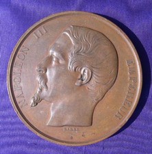 MEDAILLE NAPOLEON III 1854  :  L'EMPEREUR VISITE LA MONNAIE à PARIS
