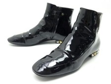 CHAUSSURES LOUIS VUITTON SIXTIES FLAT ANKLE BOOT 40 BOTTINES EN CUIR VERNIS 900€
