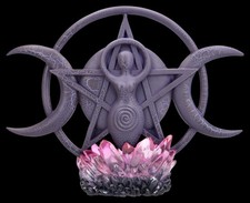 Spiral Déesse Figurine - Dreifachmond & Pentagramme - Gothique Wicca Déco -