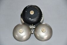 Ancienne sonnerie de téléphone 3 cloches métal, idée deco indus vintage