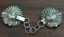 Ancienne boucle de cape / paire d'attache, bouton en argent 19 C 20 C