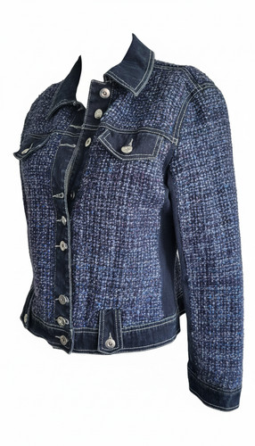 Veste bimatière jean tweed - &,